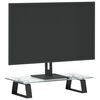 vidaXL Support de moniteur noir 40x20x8 cm verre tremp&eacute; et m&eacute;tal