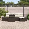 vidaXL Ensemble de canap&eacute; de jardin 6 pcs Marron polyrotin