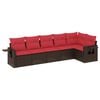 vidaXL Ensemble de canap&eacute; de jardin 6 pcs avec coussins marron