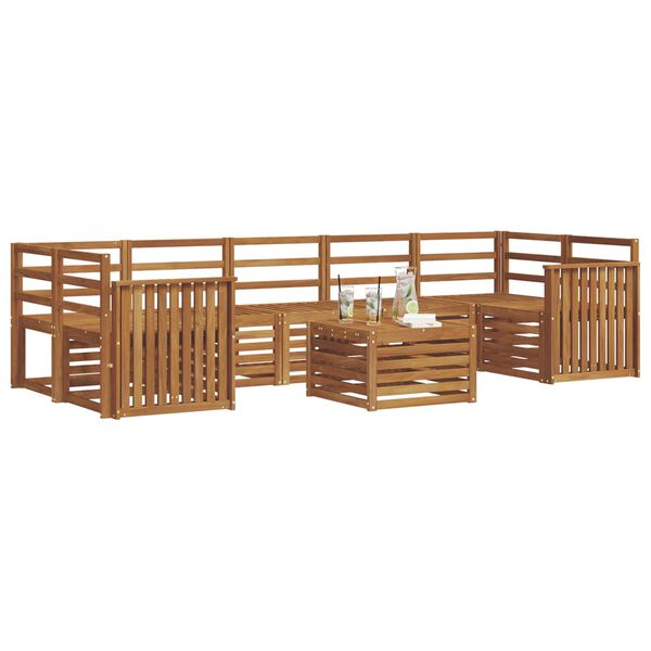 vidaXL Ensembles de canap&eacute;s 8 pcs Naturel Bois d'Acacia Massif