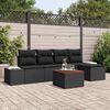 vidaXL Ensemble de canap&eacute; de jardin avec coussin 6 pcs Noir polyrotin