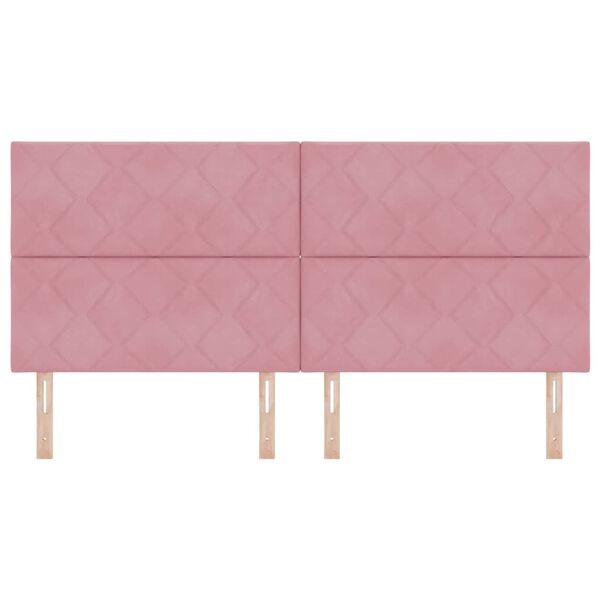 vidaXL T&ecirc;te de lit avec t&ecirc;te de lit Rose 200 cm Velours