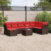 vidaXL Salon de jardin avec coussins 9 pcs marron r&eacute;sine tress&eacute;e