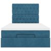 vidaXL Cadre de lit ottoman avec matelas bleu fonc&eacute; 120x200 cm velours