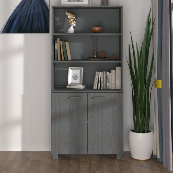 vidaXL Buffet HAMAR Bois massif de pin Gris fonc&eacute;