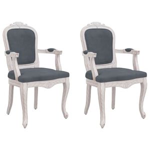vidaXL Chaises &agrave; manger lot de 2 gris fonc&eacute; 62x59,5x100,5 cm velours