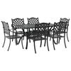 vidaXL Ensemble de salle &agrave; manger pour jardin 7 pcs Noir Aluminium