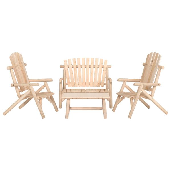 vidaXL Ensemble de salon de jardin 4 pcs bois massif d'épicéa