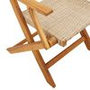 vidaXL Ensemble à manger de jardin 7 pcs beige rotin et bois massif
