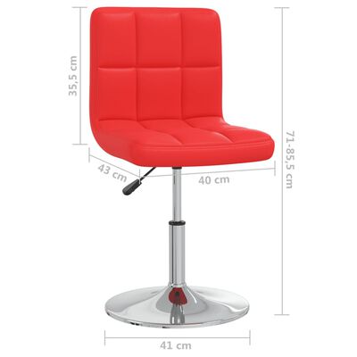 3087440 vidaXL Dining Chair Red Faux Leather (334171)