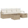 vidaXL Ensemble de canap&eacute; de jardin 6 pc Beige polyrotin