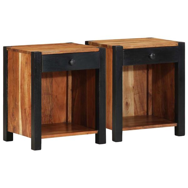 vidaXL Cabinet de chevet 2 pcs Marron 40 x 35 x 50 cm