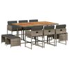 vidaXL Ensemble &agrave; manger de jardin 11pcs avec coussins gris poly rotin