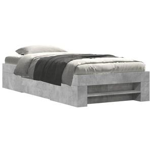 vidaXL Cadre de lit sans matelas gris b&eacute;ton 100x200 cm bois ing&eacute;nierie
