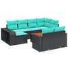 vidaXL Ensemble de canap&eacute; de jardin 11 pcs avec coussins noir