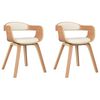 vidaXL Chaises &agrave; manger lot de 2 cr&egrave;me similicuir et bois courb&eacute;