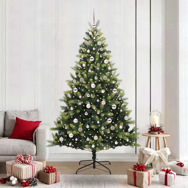 vidaXL Arbre de No&euml;l artificiel en silicone flexible 300 LEDs 210 cm