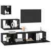 vidaXL Ensemble meuble TV 3 pcs Ch&ecirc;ne noir Bois d'ing&eacute;nierie