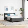 vidaXL Lit &agrave; ressorts avec matelas Gris fonc&eacute; 140 x 190 cm tissu