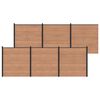 vidaXL Panneau de cl&ocirc;ture 6 pcs WPC et Aluminium Marron