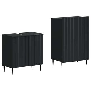vidaXL Ensemble de 2 meubles de salle de bain ZWOLLE Noir