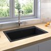 vidaXL &Eacute;vier de cuisine Noir 79 x 50 x 31 cm Quartz et R&eacute;sine