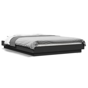 vidaXL Cadre de lit avec lumi&egrave;res LED sans matelas noir 120x190cm