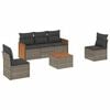 vidaXL Salon de jardin 6 pcs avec coussins gris r&eacute;sine tress&eacute;e