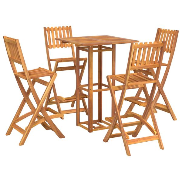 vidaXL Ensemble de bar d'ext&eacute;rieur 5 pcs Bois d'acacia massif