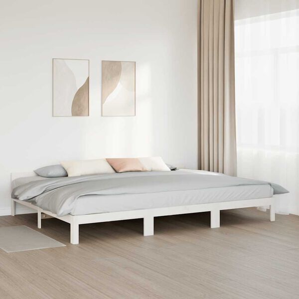VidaXL Cadre de lit familial sans matelas blanc 240x200 cm