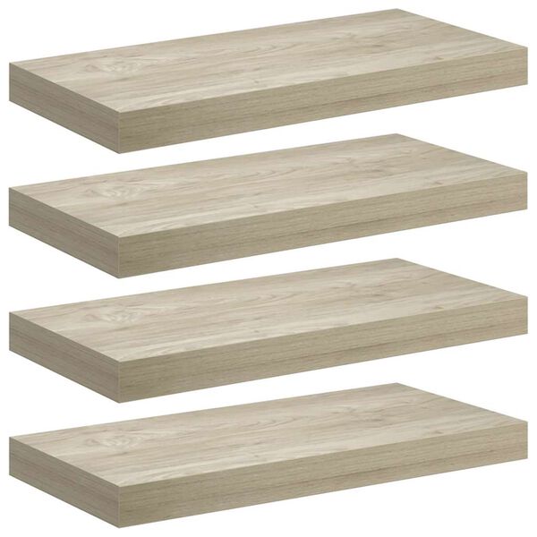 vidaXL &Eacute;tag&egrave;res murales flottantes 4 pcs ch&ecirc;ne 50x23x3,8 cm MDF