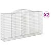 vidaXL Paniers &agrave; gabions arqu&eacute;s 2 pcs 300x50x160/180 cm fer galvanis&eacute;