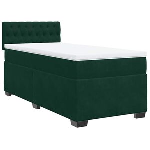 vidaXL Sommier &agrave; lattes de lit avec matelas Vert fonc&eacute; 90x190 cm
