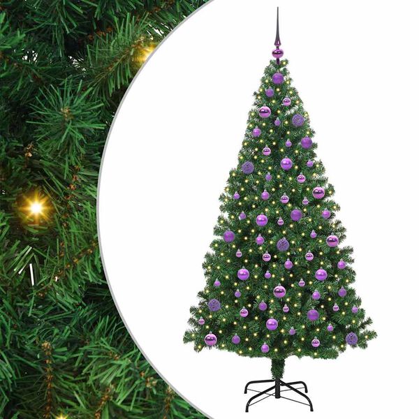 vidaXL Sapin de No&euml;l artificiel Vert 180 cm PVC, Acier et Plastique