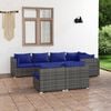 vidaXL Salon de jardin 7 pcs avec coussins Gris R&eacute;sine tress&eacute;e