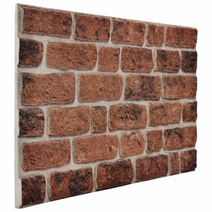 vidaXL Panneaux muraux 10 pc 100 x 50 cm Brique Marron Mousse EPS