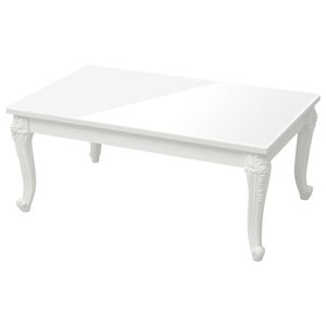 vidaXL Table basse blanc brillant 100x50x42 cm bois d'ing&eacute;nierie