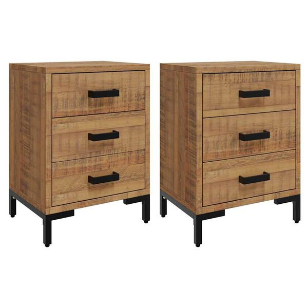 vidaXL Tables de chevet 2 pcs 40x30x55 cm Bois de pin massif