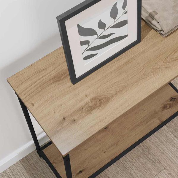 vidaXL Table console avec &eacute;tag&egrave;re ch&ecirc;ne artisanal 75 x 30.5 x 75 cm
