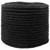 vidaXL Corde en coton 10 mm 50 m Noir 100% Coton