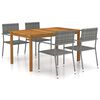 vidaXL Ensemble &agrave; manger de jardin 5 pcs Gris