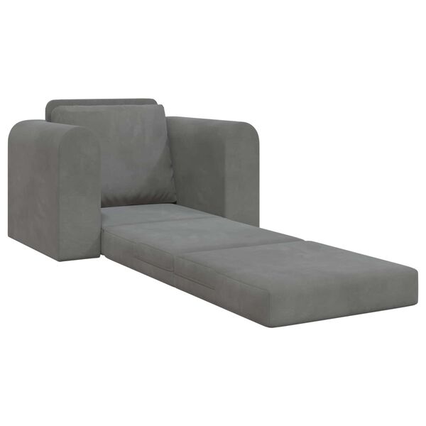 vidaXL Canap&eacute;-Lit Gris fonc&eacute; 98 x 71 x 83 cm Velours