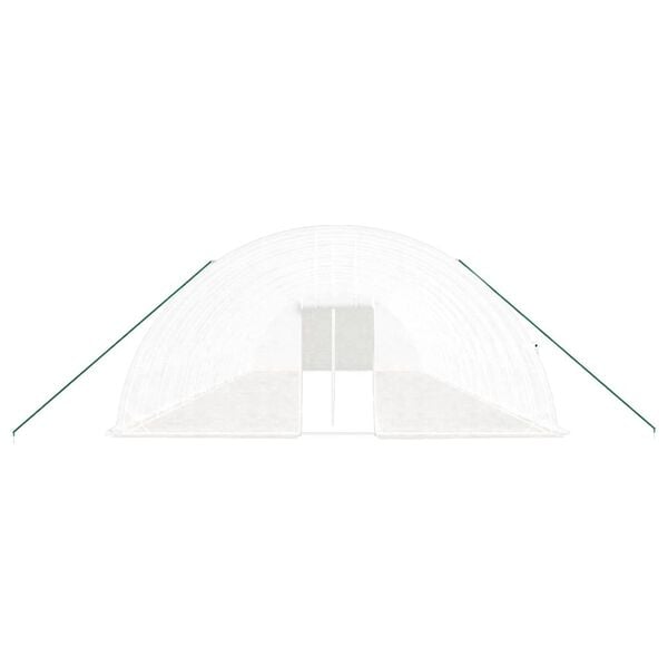 vidaXL Serre avec cadre en acier blanc 96 m&sup2; 16x6x2,85 m