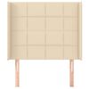 vidaXL T&ecirc;te de lit avec oreilles Cr&egrave;me 103x16x118/128 cm Tissu
