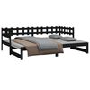 vidaXL Lit coulissant sans matelas noir 2x(80x200)cm