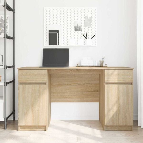 vidaXL Bureau Ch&ecirc;ne sonoma 140 x 49 x 76 cm Bois d'ing&eacute;nierie