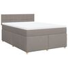 vidaXL Sommier &agrave; lattes de lit avec matelas Taupe 160x200 cm Tissu