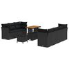 vidaXL Ensemble de canap&eacute; de jardin avec coussin 10 pcs Noir
