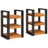 vidaXL Table de chevet 2 pc Marron et Noir 38 x 33 x 58 cm