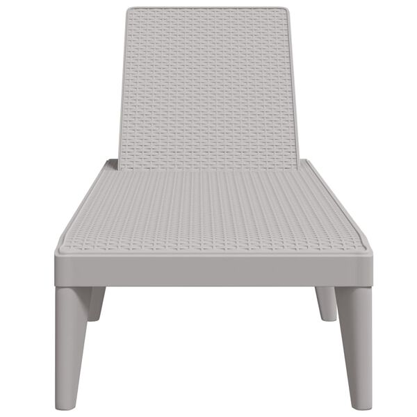 vidaXL Chaise longue gris 186x60x29 cm PP